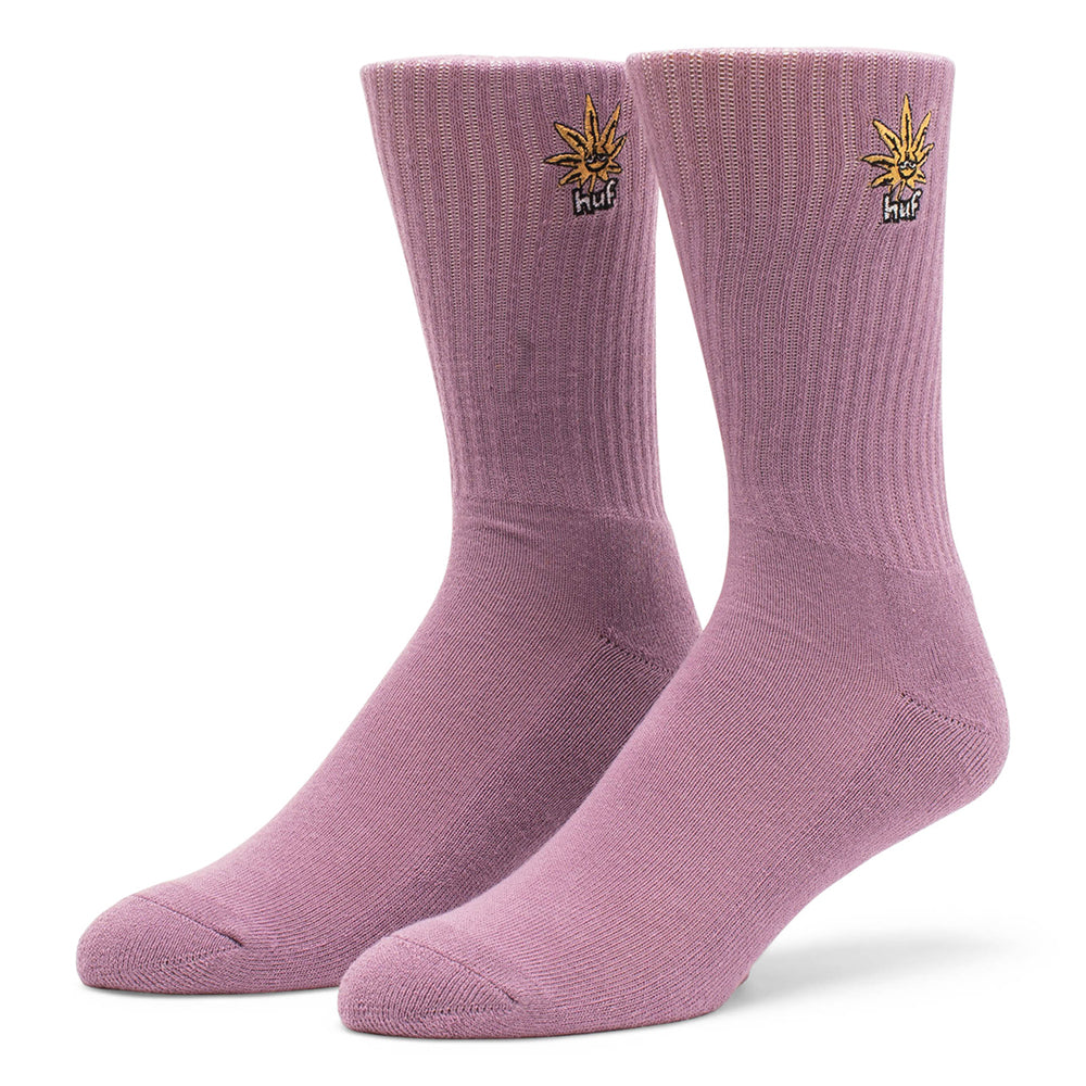 HUF Green Buddy Embroidered Socks - Mauve