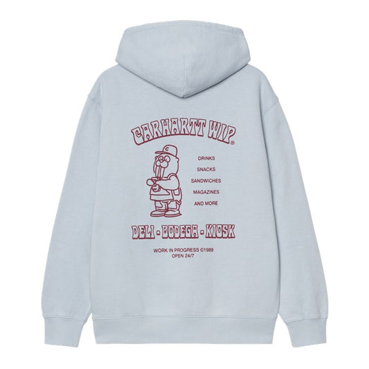 Carhartt WIP Hooded Sandwich Sweat - Blue Fog Red