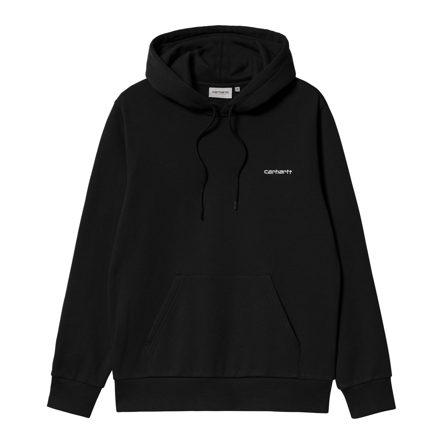 Carhartt WIP Hooded Script Embroidery Sweatshirt - Black White