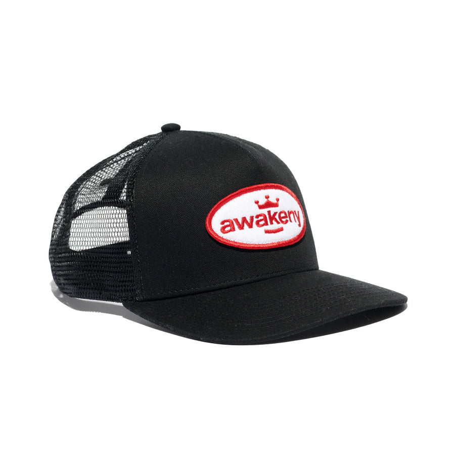 Awake NY King Patch Logo Trucker Hat - Black