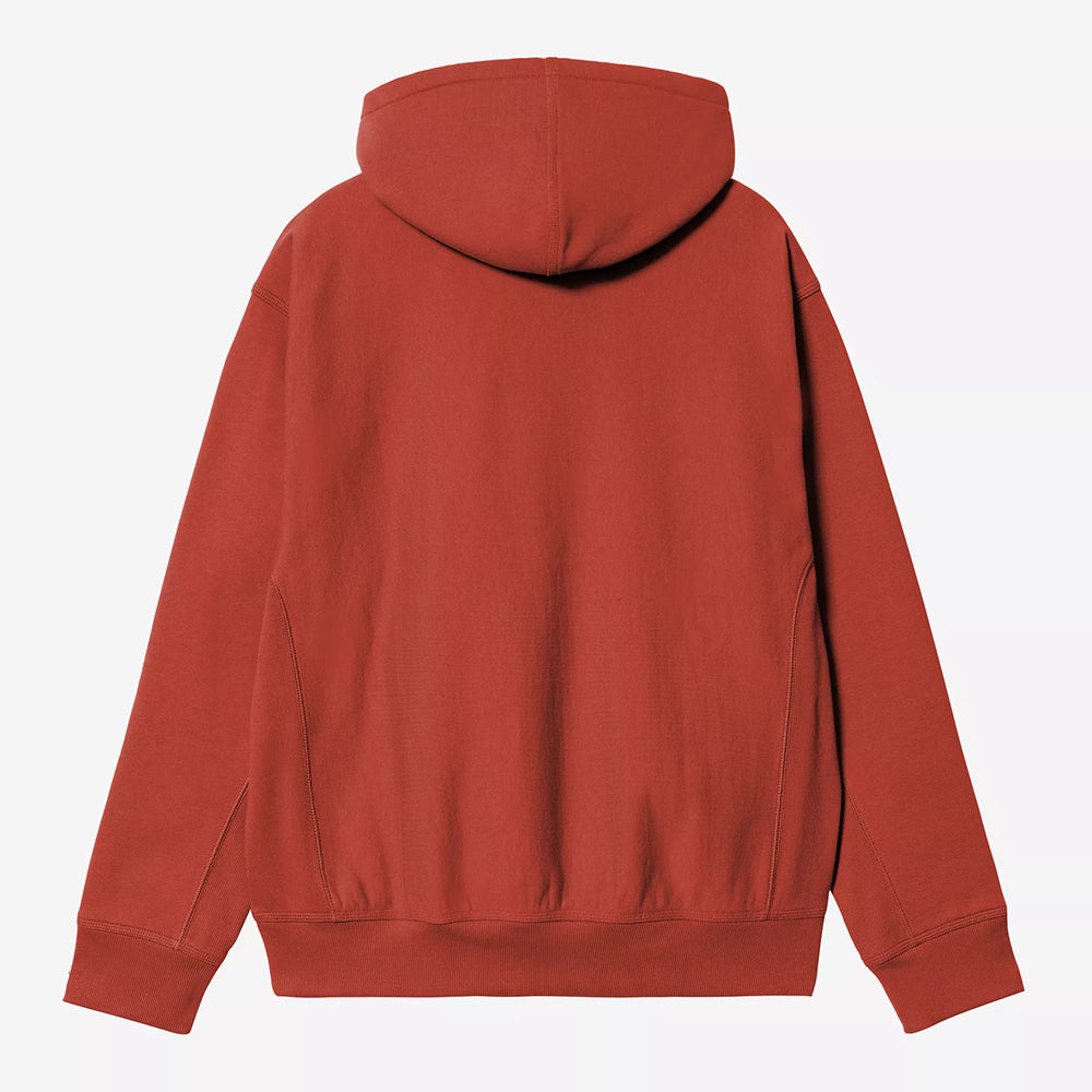 Carhartt WIP Hooded American Script Sweatshirt - Oxide Red