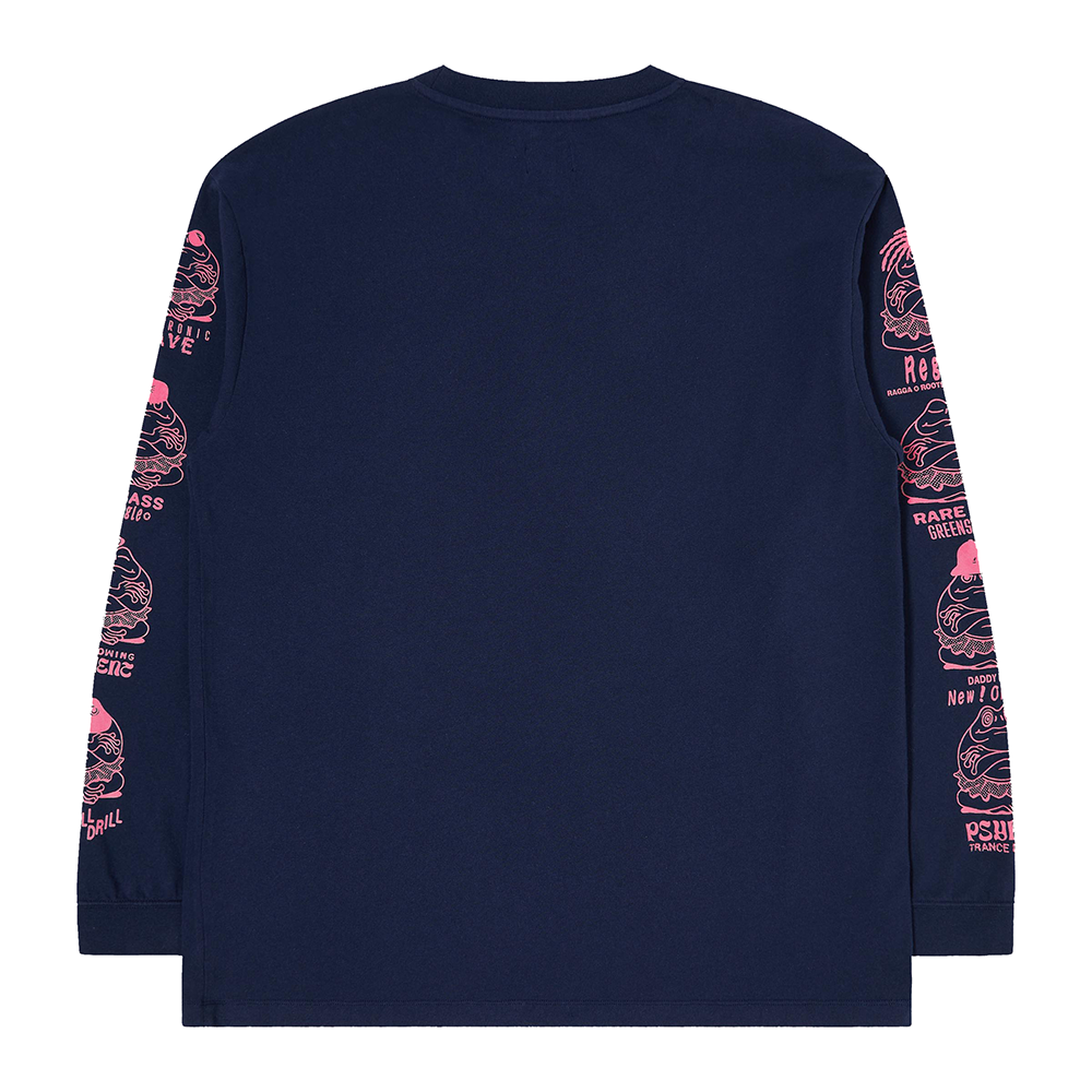 Edwin Music Channel Chest LS T-Shirt - Maritime Blue