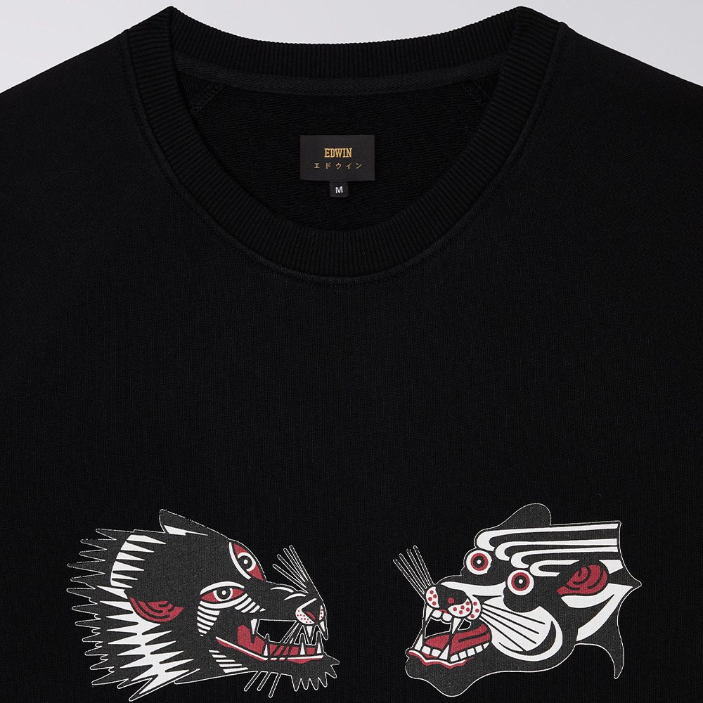 Edwin Teide Flash Sweatshirt - Black Garment Washed