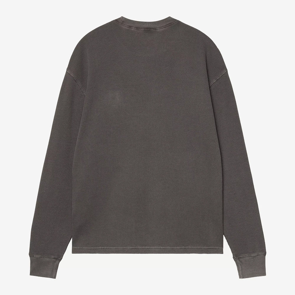 Carhartt WIP LS Vista Waffle T-Shirt - Black Garment Dyed