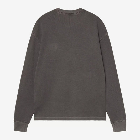 Carhartt WIP LS Vista Waffle T-Shirt - Black Garment Dyed