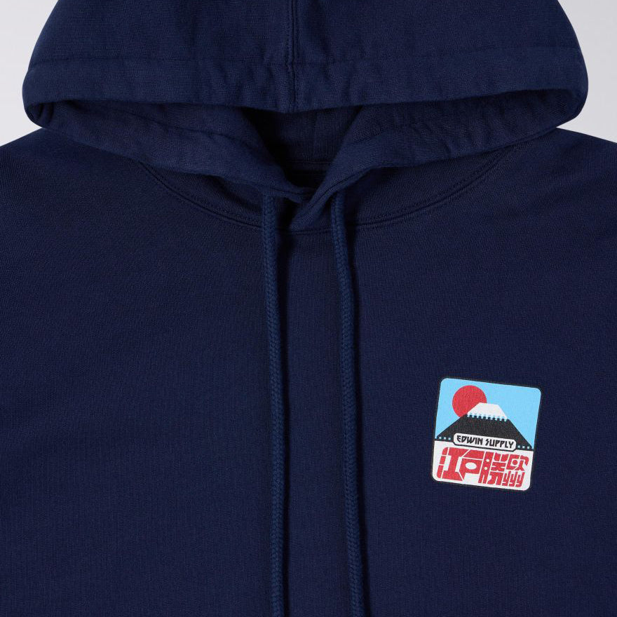 Edwin Sunset On Fuji San Hoodie - Maritime Blue