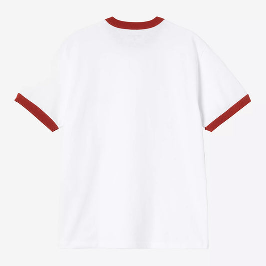Carhartt WIP S/S Ip Ringer T-Shirt - White Red