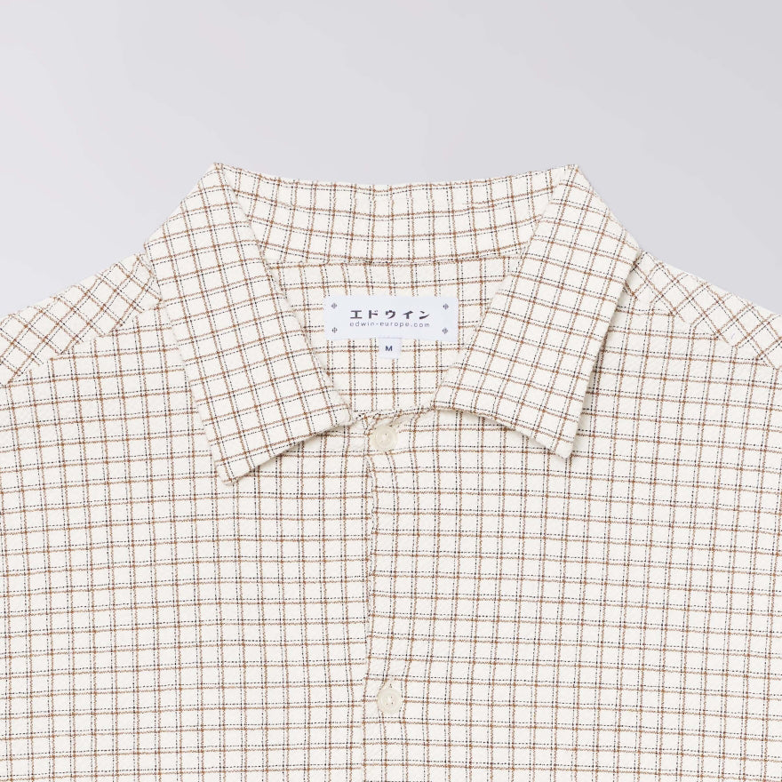Edwin Zed Shirt - White Brown