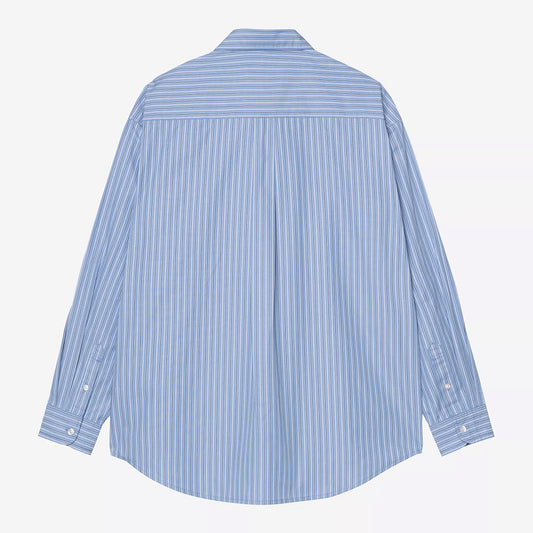 Carhartt WIP L/S Keene Shirt - Keene Stripe Curacao