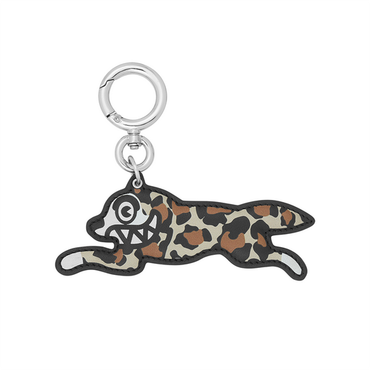 ICECREAM Running Dog Leather Keyring - Leopard