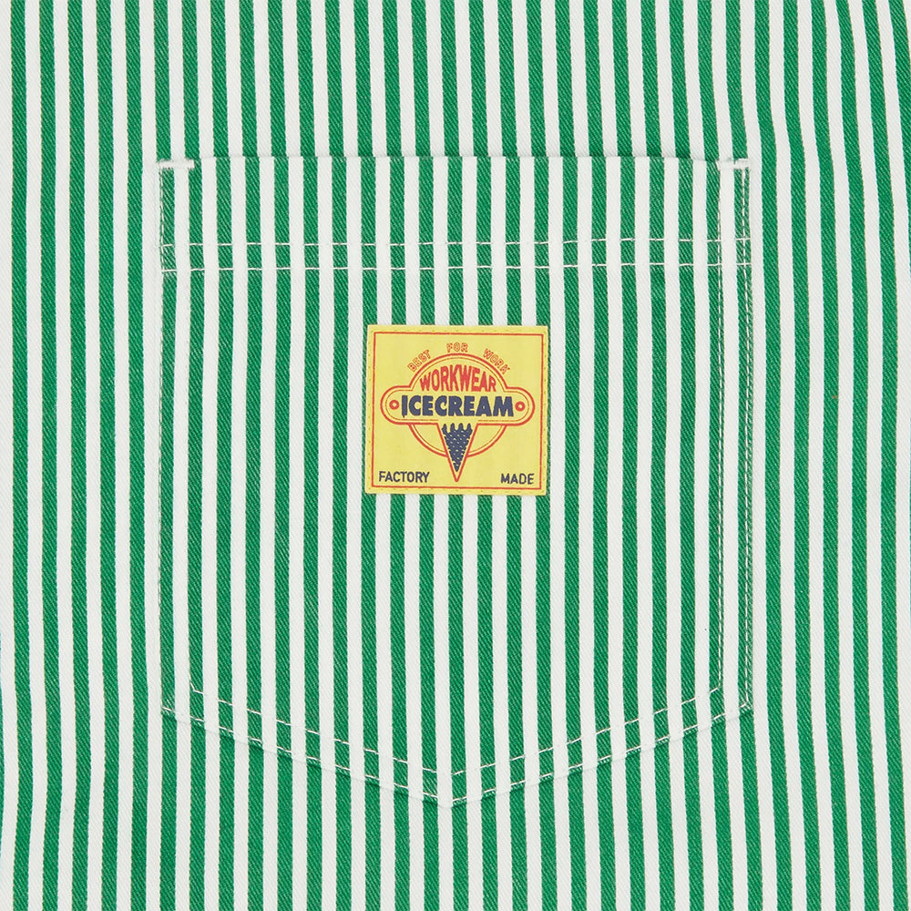 ICECREAM Services 1/4 Zip Work Shirt - Green White