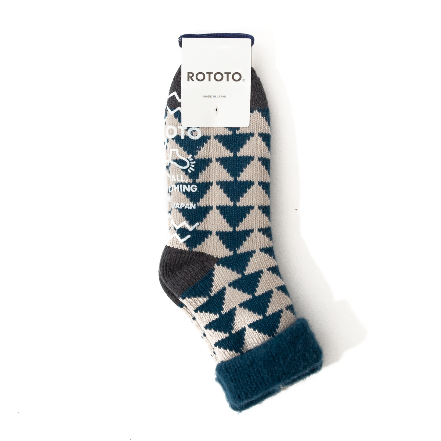 RoToTo Comfy Room Sankaku Socks - Blue Green Charcoal