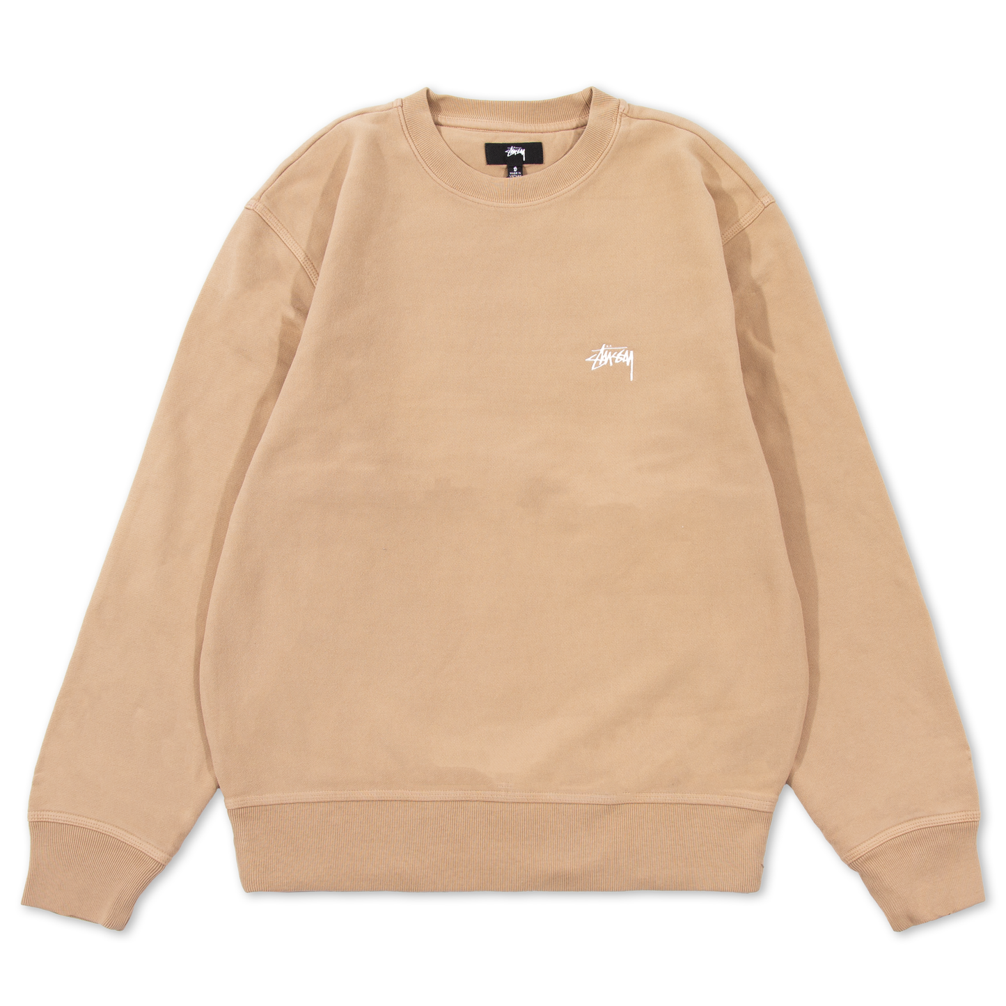Stüssy Stock Logo Crew Sweatshirt - Beige