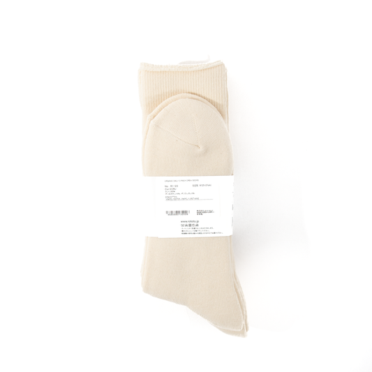 RoToTo Organic Daily 3-Pack Crew Socks - Ecru