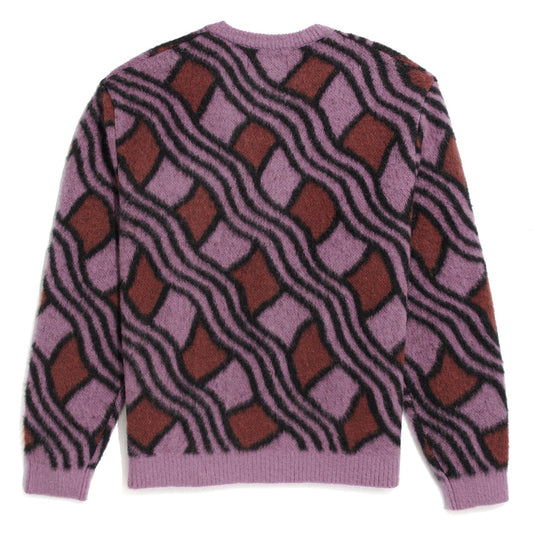 Awake NY Wavy Jacquard Mohair Cardigan - Pink Rust