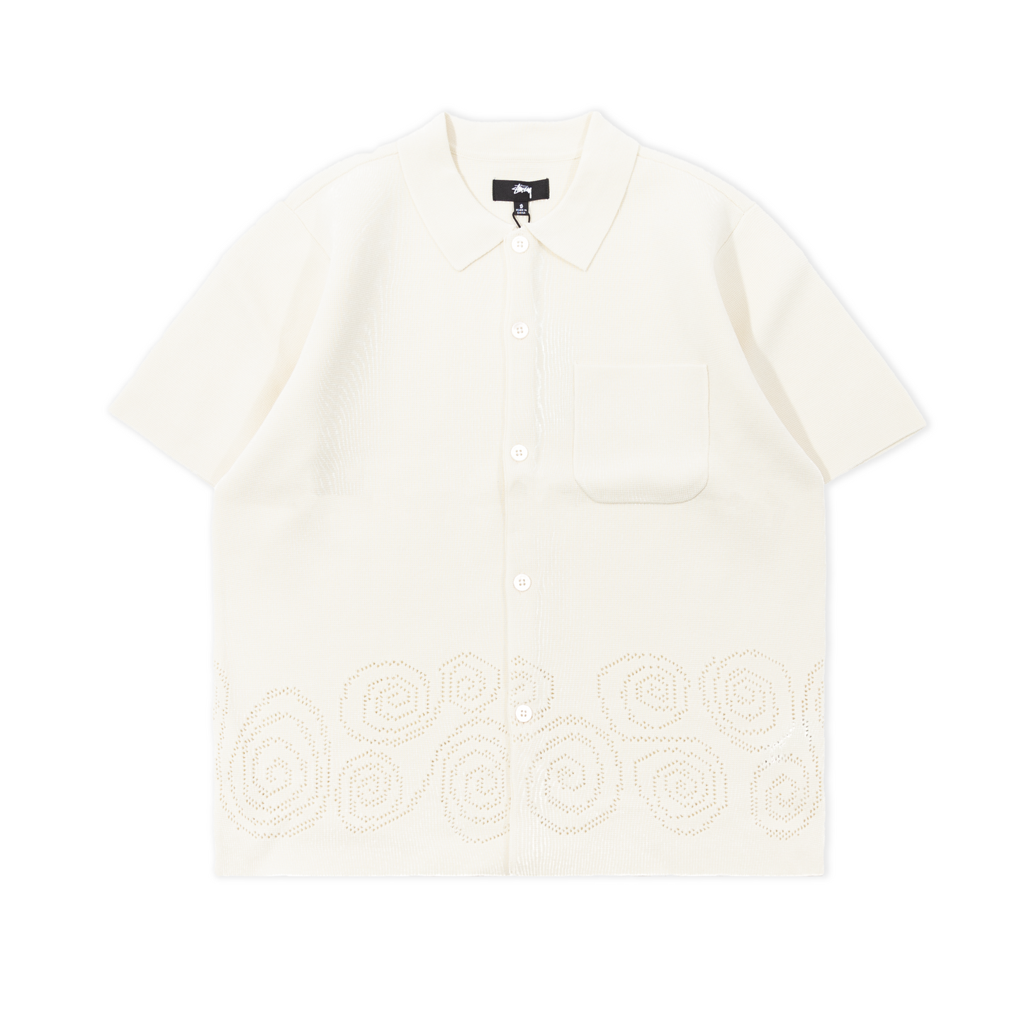 Stüssy Perforated Swirl Knit Shirt - Natural