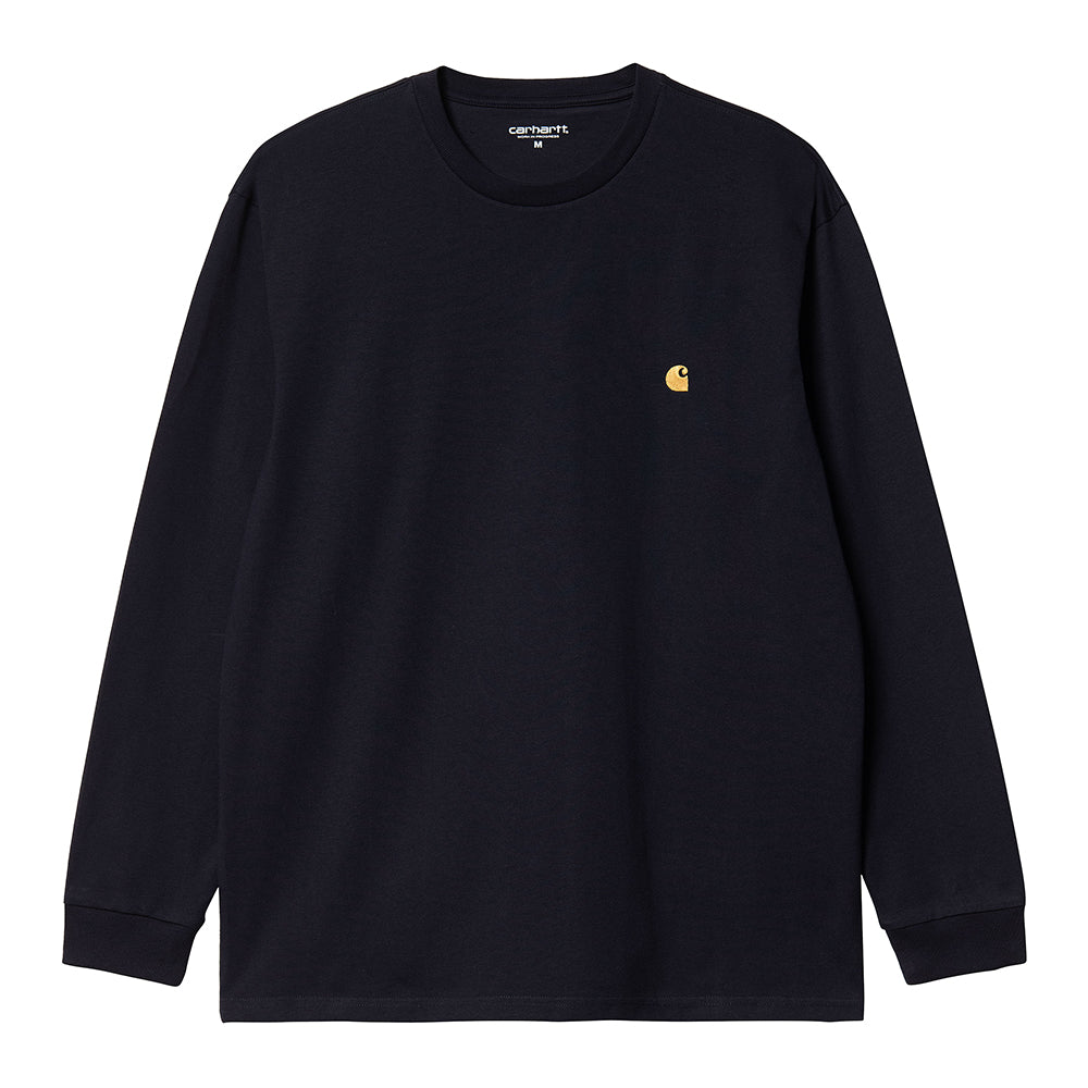 Carhartt WIP LS Chase T-Shirt - Dark Navy Gold