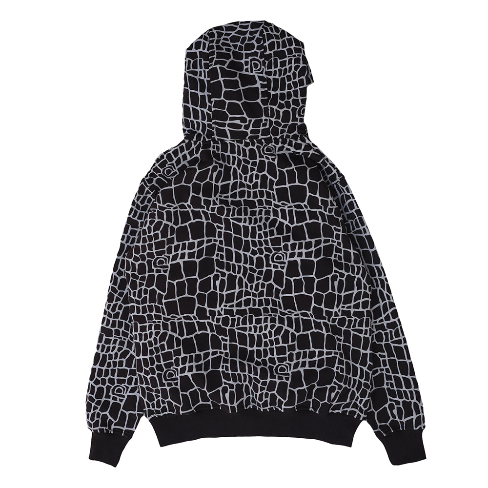 Always Do What You Should Do Croc Print Hoodie - Black