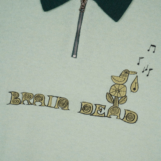 Brain Dead Lex Half Zip Sweater - Mint