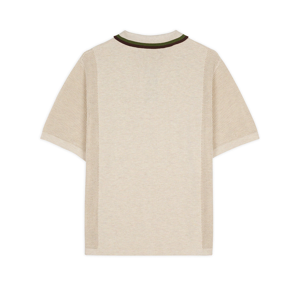 Brain Dead Logo Head Pointelle Polo - Natural