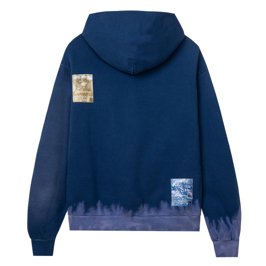 Real Bad Man Lotta Tyvek Hoodie - Navy Tie Dye