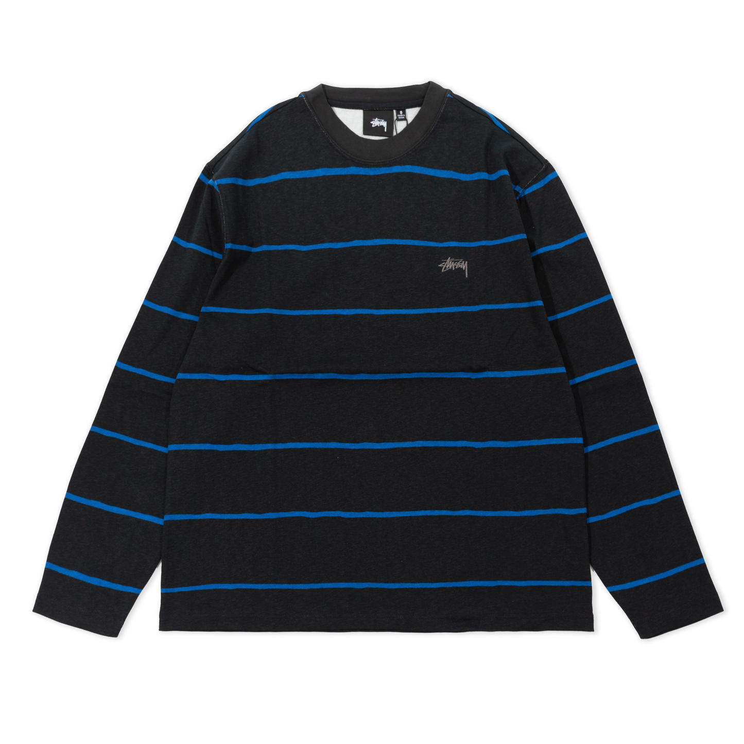 Stüssy Hand Drawn Stripe LS Crew - Black