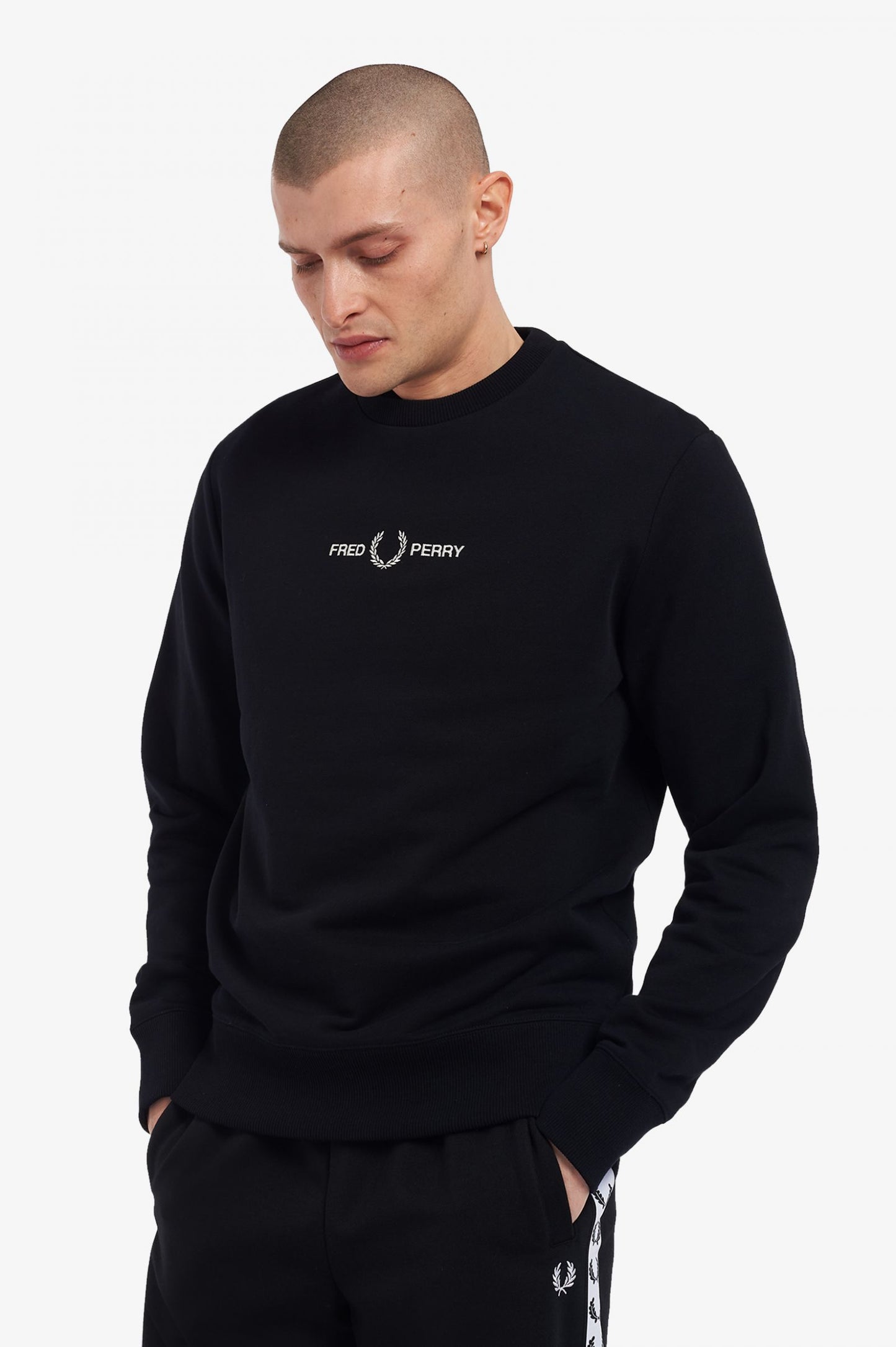 Fred Perry Embroidered Sweatshirt - Black