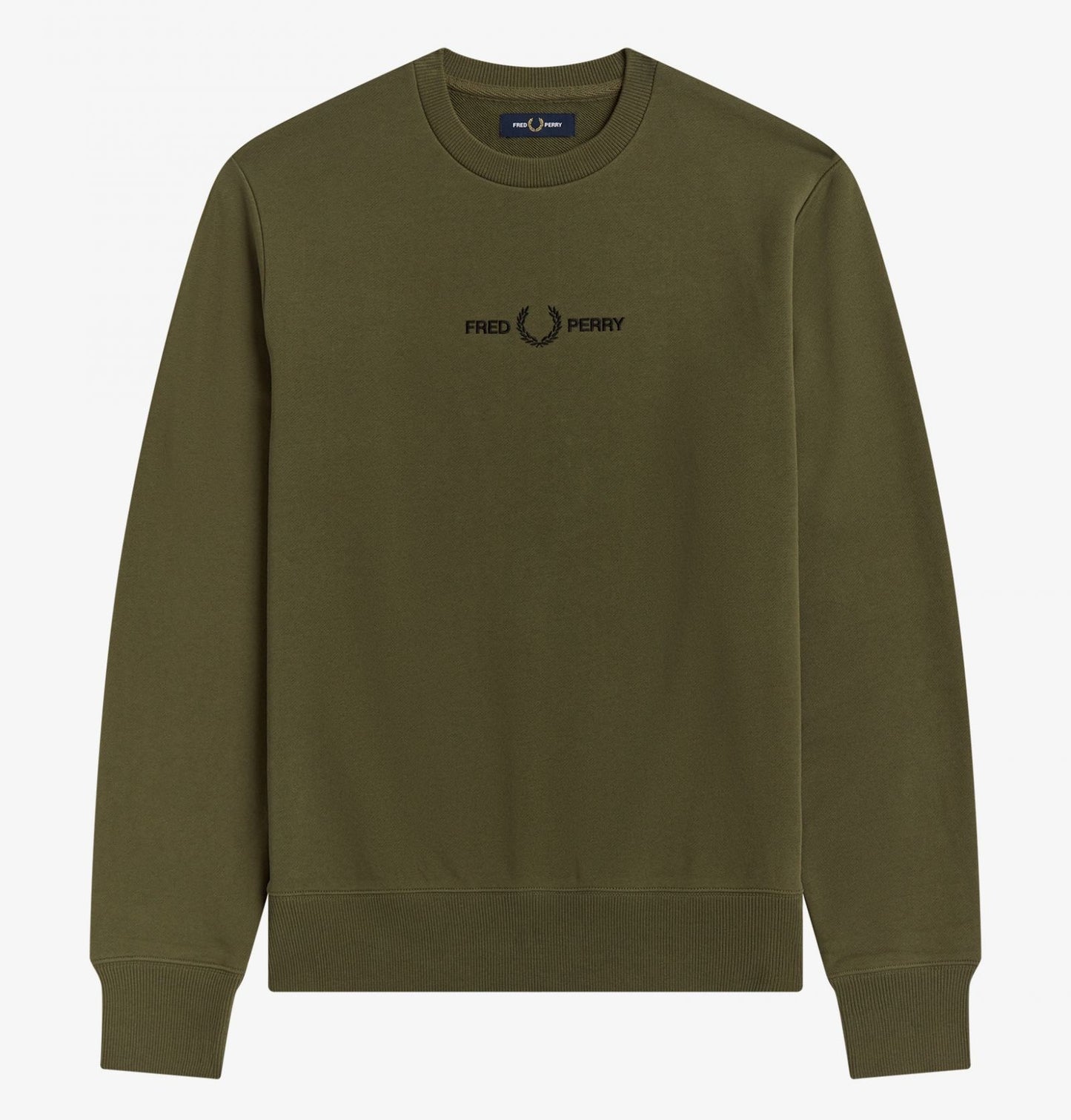 Fred Perry Embroidered Sweatshirt - Military Green