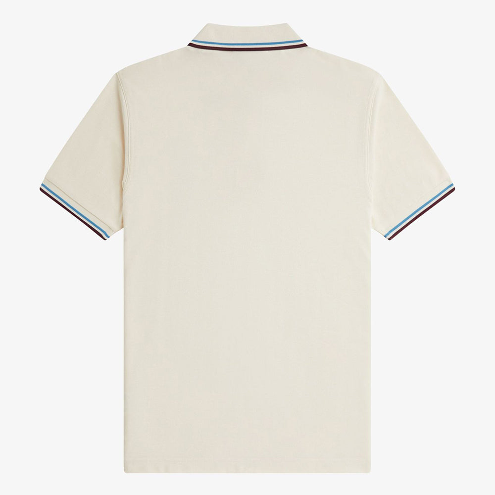 Fred Perry Twin Tipped Polo Shirt - Ecru Court Blue