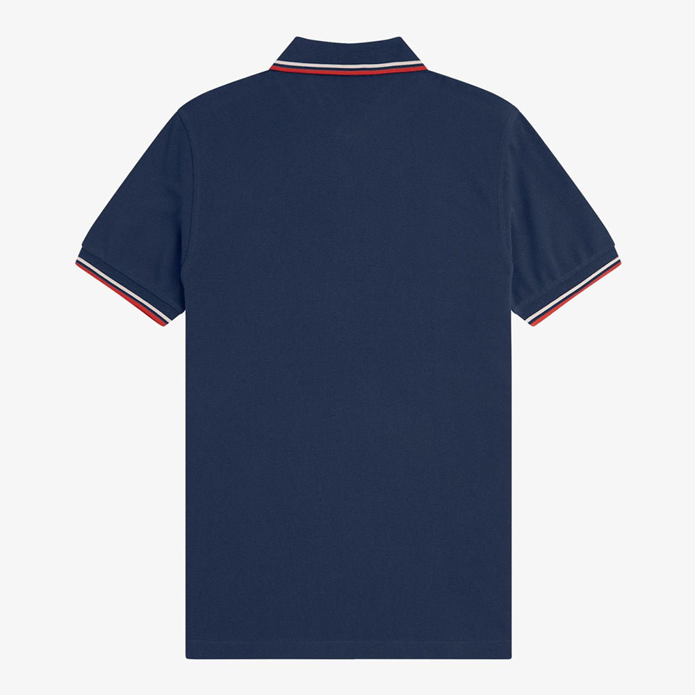 Fred Perry Twin Tipped Polo Shirt - Tennis Blue Silky Peach