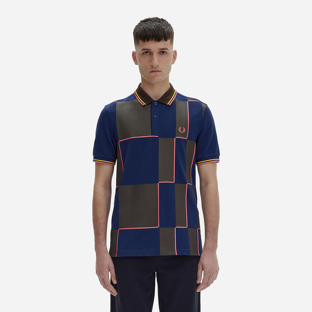 Fred Perry Checkerboard Shirt - French Navy
