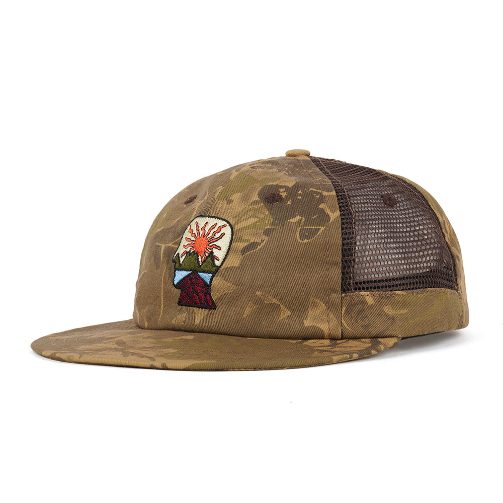 Brain Dead Mesh Panel Logohead Hat - Leaf Camo