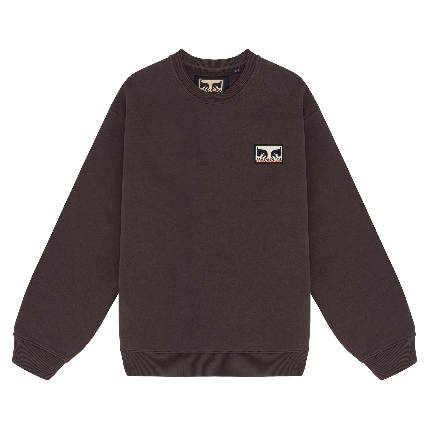 Obey x Napapijri Don't Just Watch It Burn Crew - Dark Brown