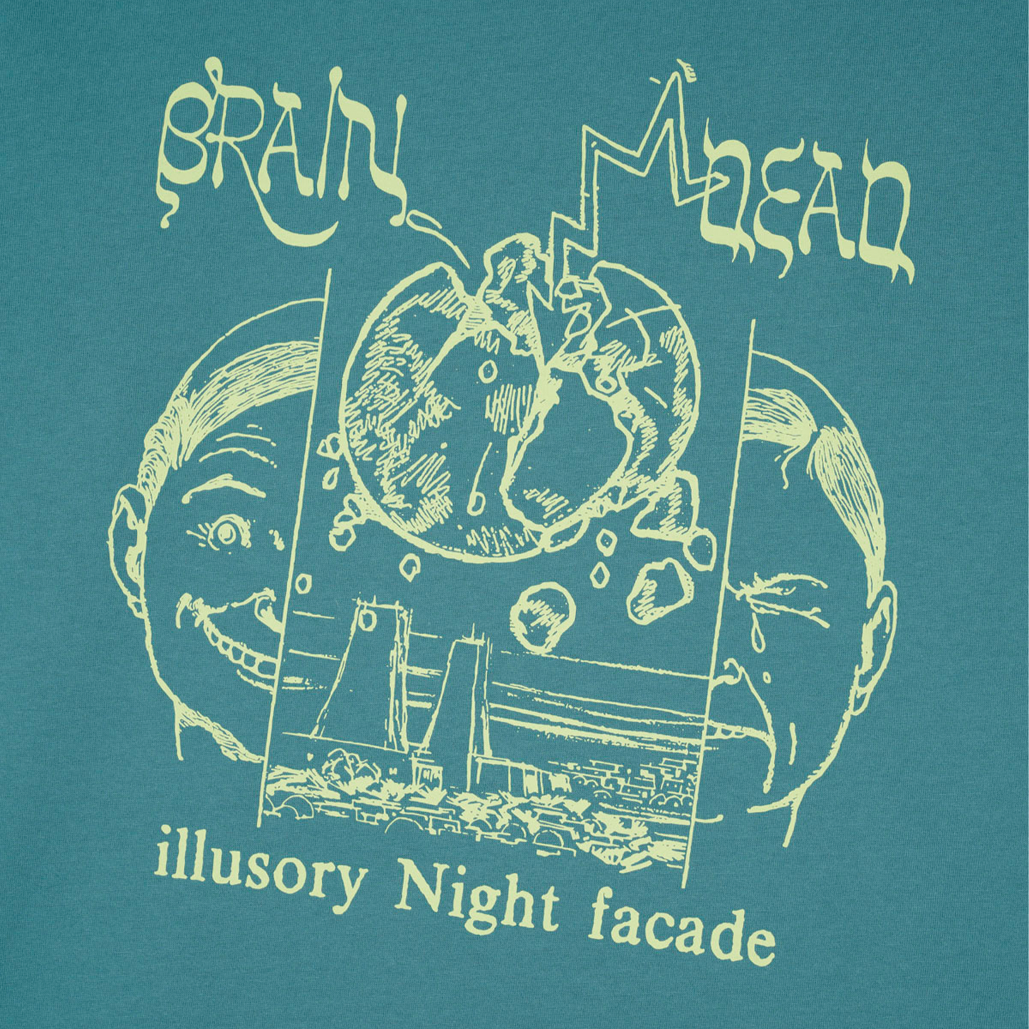 Brain Dead Night Facade T-Shirt - Green