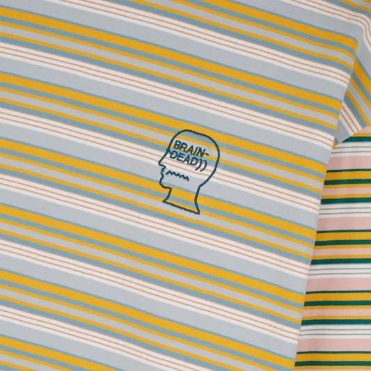 Brain Dead Nineties Blocked Striped LS T-Shirt - Navy