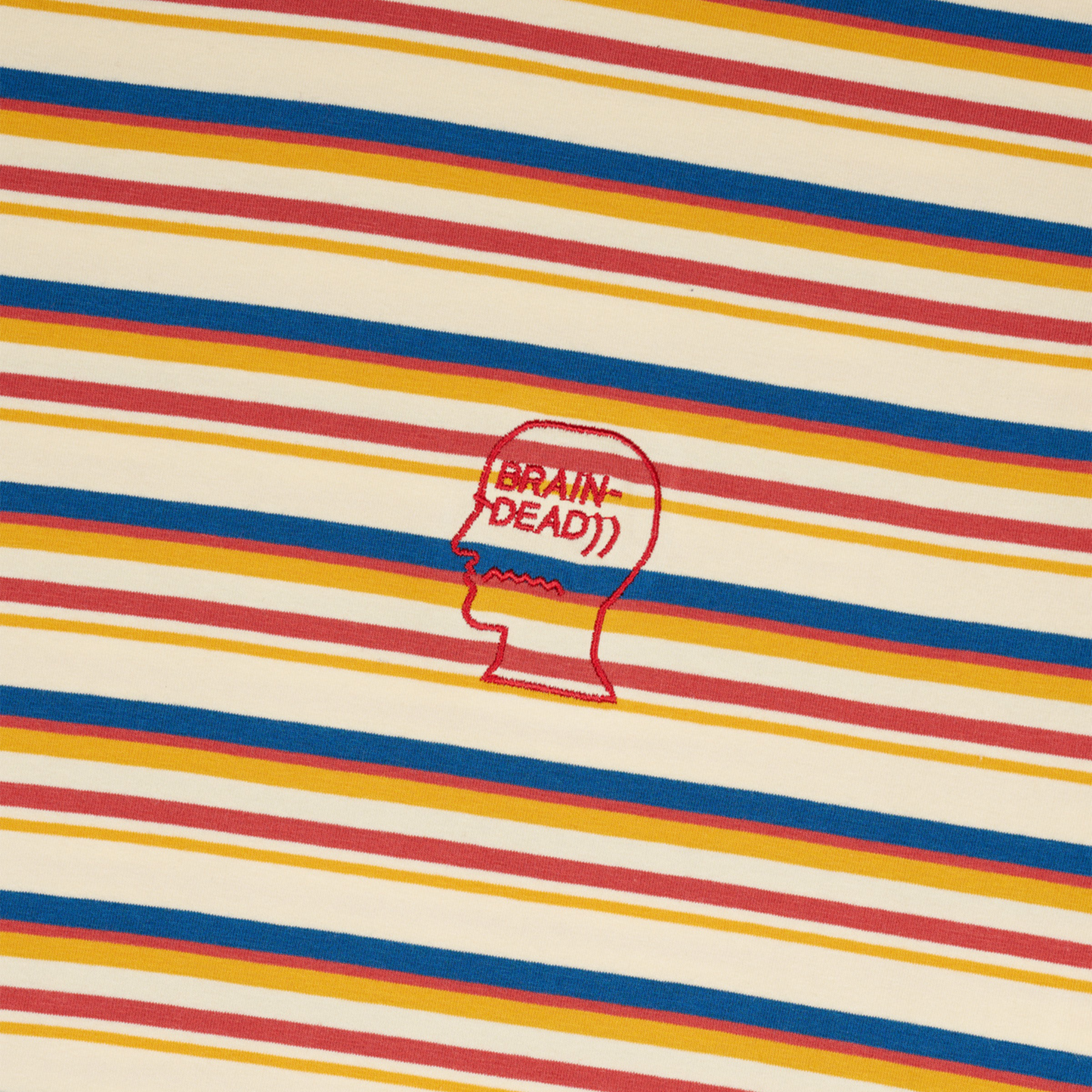 Brain Dead Nineties Blocked Striped T-Shirt - Cream
