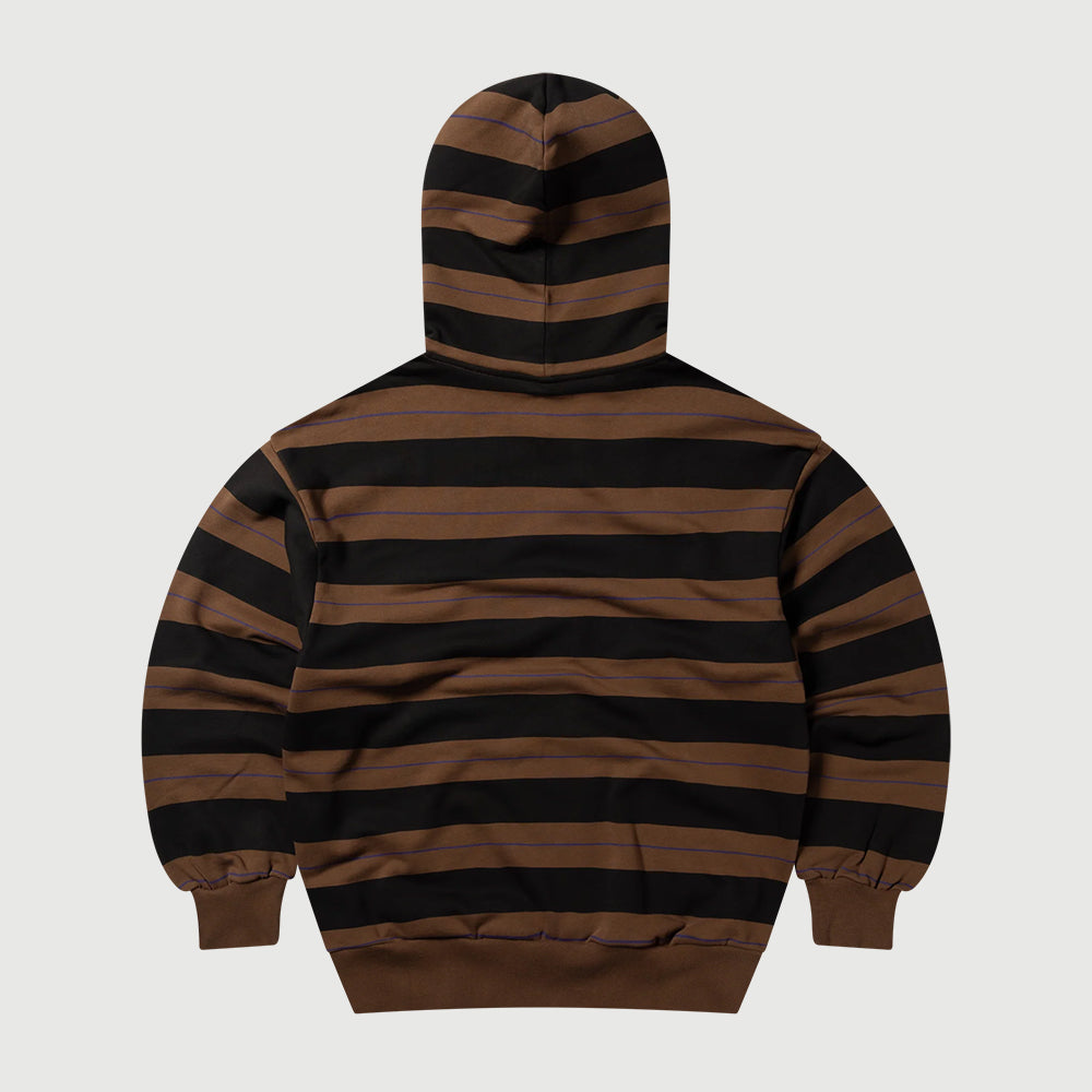 No Problemo Striped Hoodie - Brown