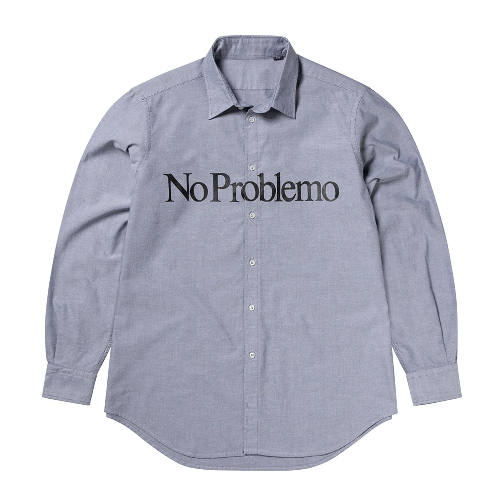 ARIES No Problemo LS OXFORD SHIRT アリーズ No Problemo LS Oxford Shirt - Charcoal – Dogfish Menswear