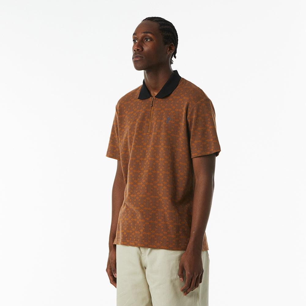 HUF Paradox Zip Polo - Rubber