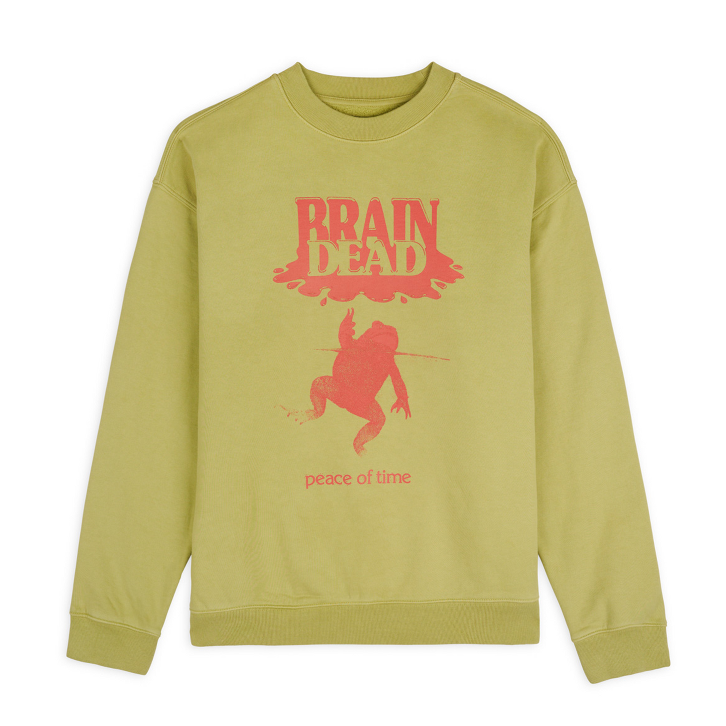 Brain Dead Peace Of Time Crew Sweat - Moss