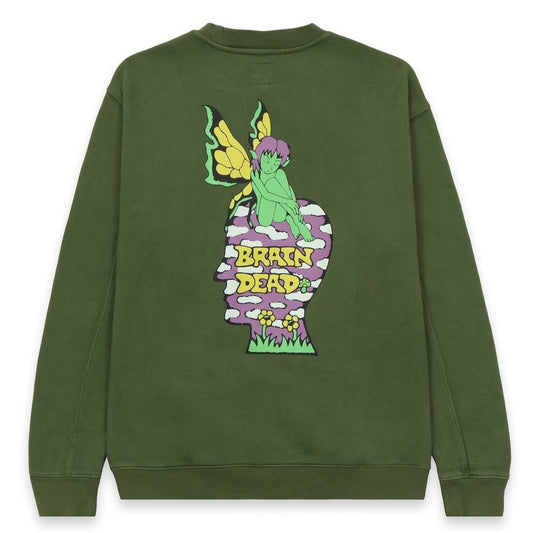 Brain Dead Mushroom House Sweatshirt - Olive