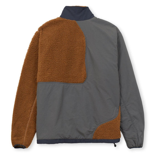 Brain Dead Panelled Sherpa Full Zip Jacket - Brown