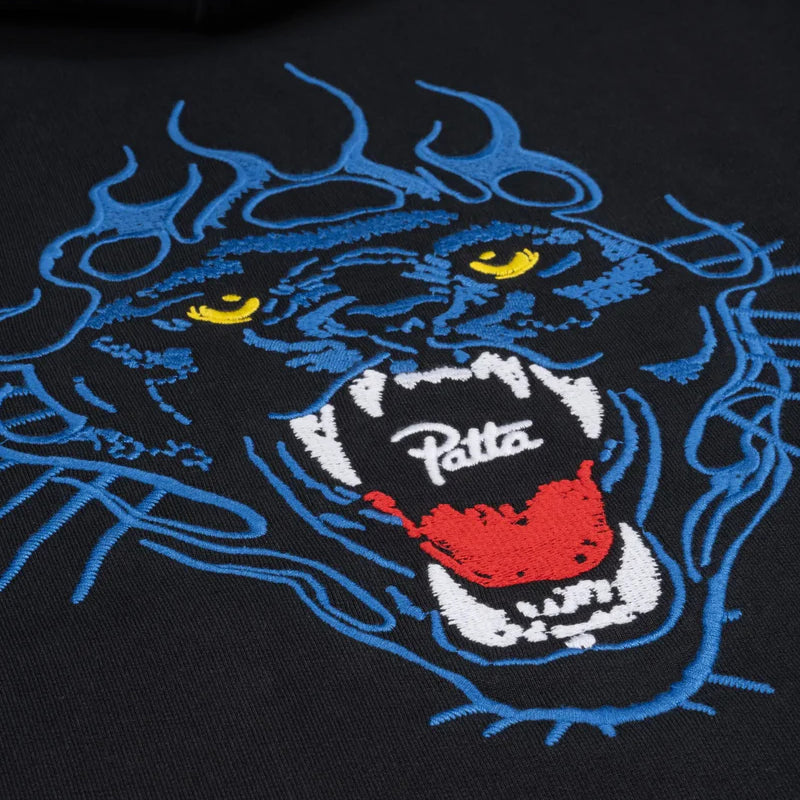 Patta Patta Emb. Fire Panther Hoody - Black