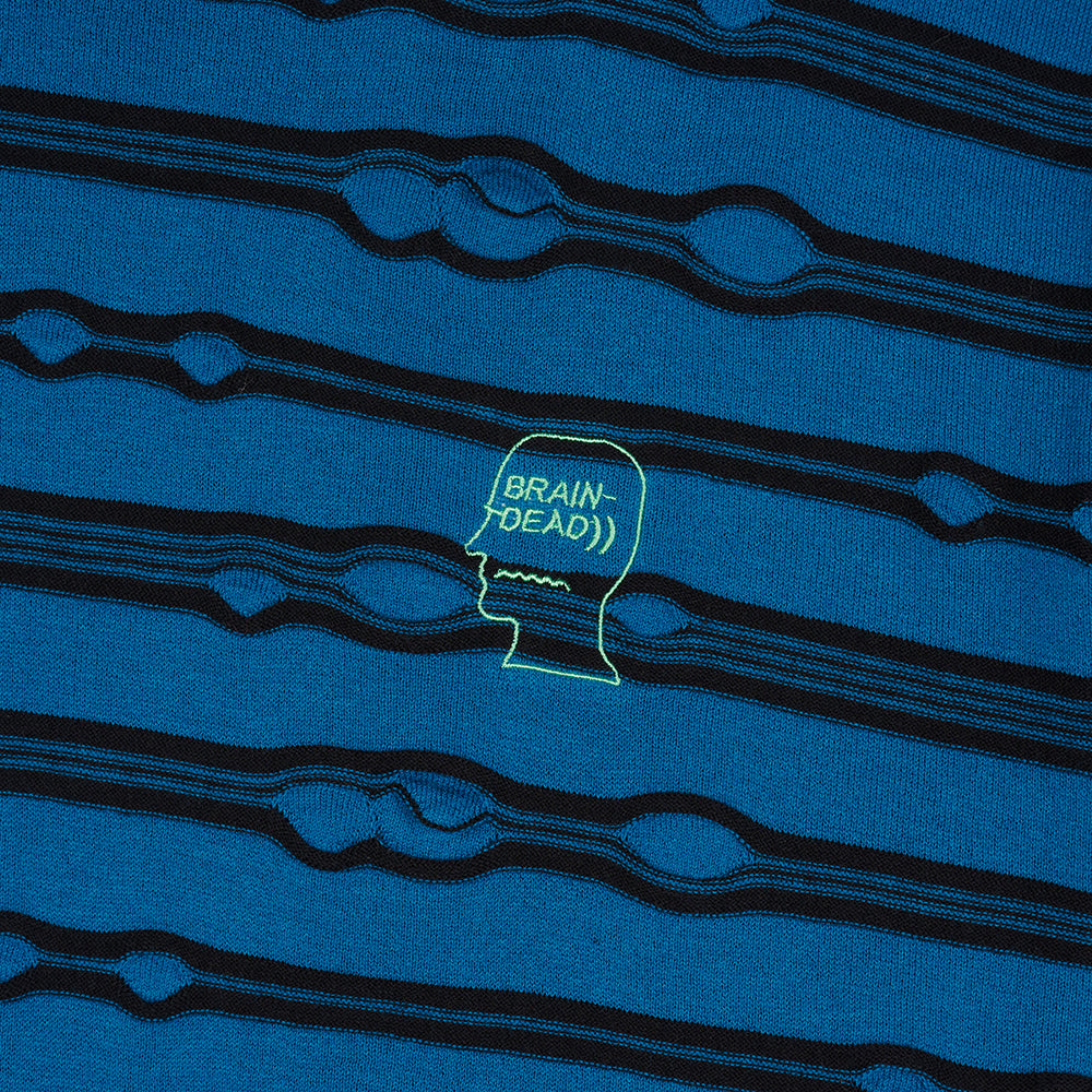 Brain Dead Puckered Stripe T-Shirt - Teal