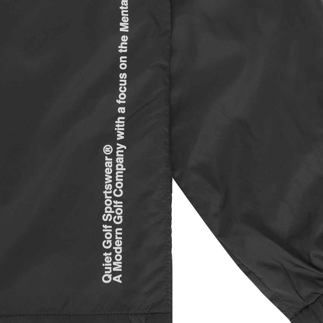 Quiet Golf Typeface Coach Jacket - Black