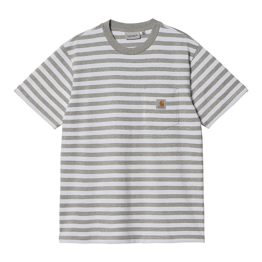 Carhartt WIP Scotty Stripe Pocket T-Shirt - Grey Heather