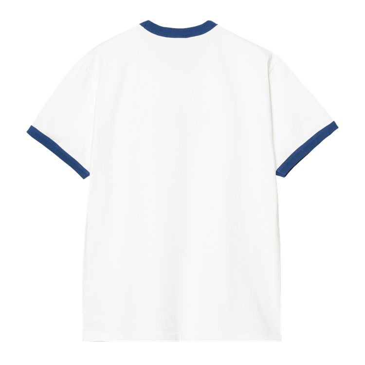 Carhartt WIP S/S Connection Script Ringer Tee - White Wolfsbane