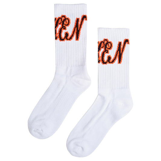 TOKEN 4U Script Socks - White Orange