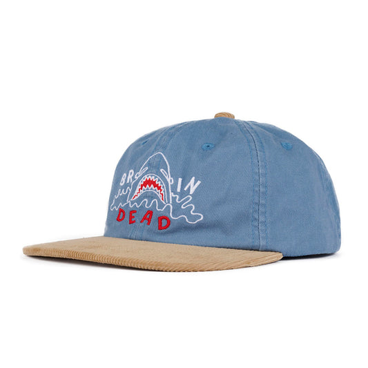 Brain Dead Shark Attack 6 Panel Hat - Navy Khaki