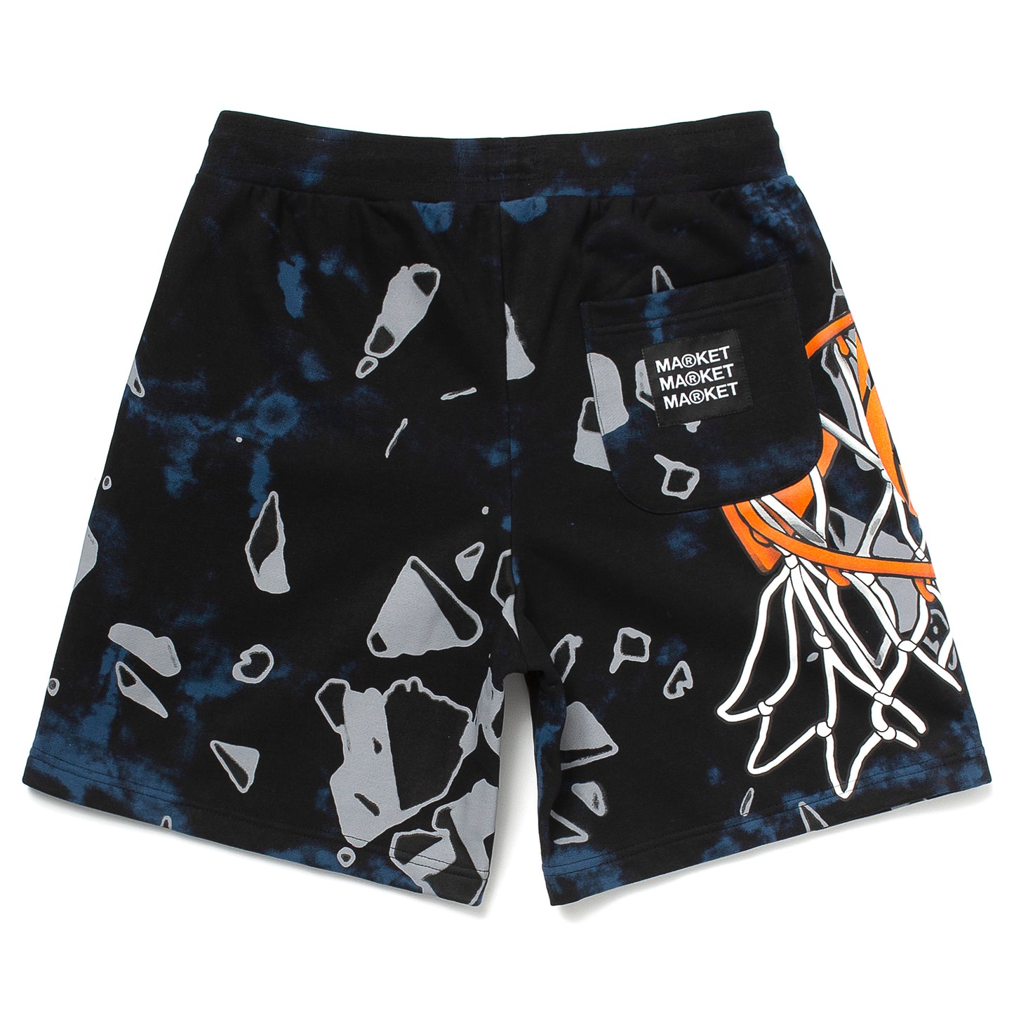 MARKET Shattered Backboard Tie Dye Sweatshorts - Black Blue